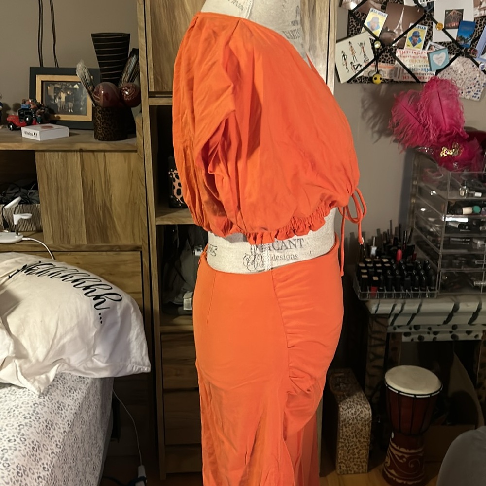 Lulus Orange Crop Top and Maxi Skirt Set - Small - Picture 6 of 10